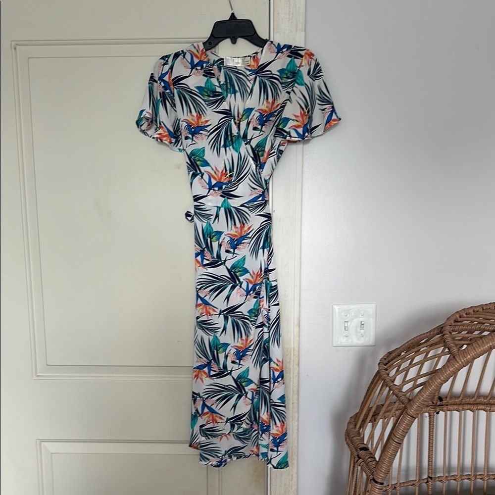 Floral Print Women's Wrap Dress
